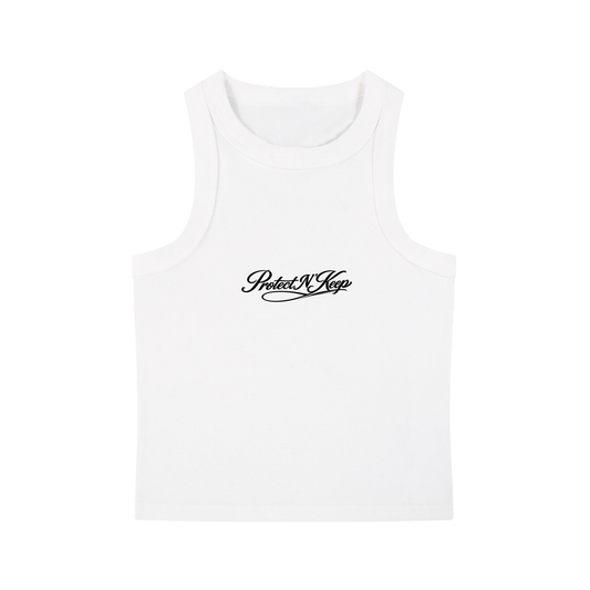 Protect N' Keep Crop Tank | White