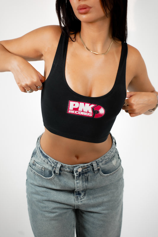Black Cotton Spandex Crop Tank (PRE-ORDER ITEM)